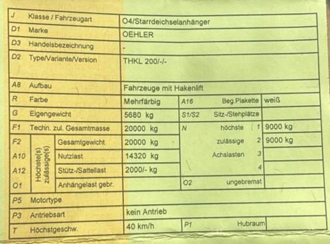 Sonstige Öhler THKL 200 Hakenliftanhänger