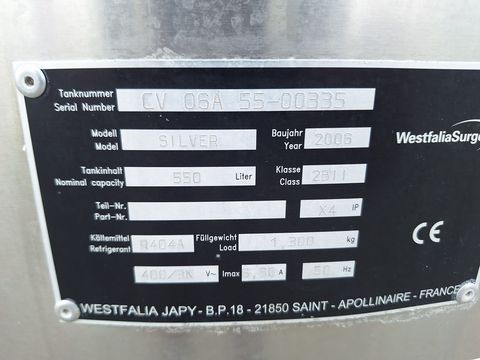 Westfalia 500 Liter Tank mit Rührwerk und Kühlung