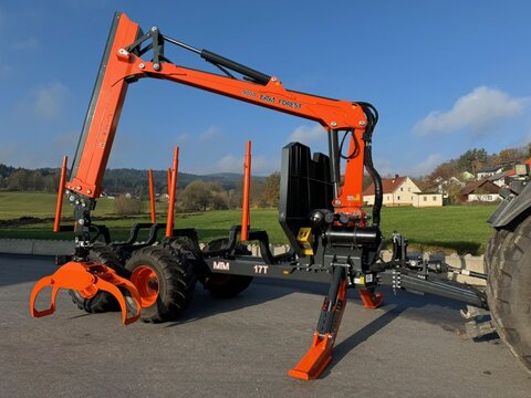 MTM Forest 17T 17to 9,80m Kran Forwarder Rungen Druckluft D 2