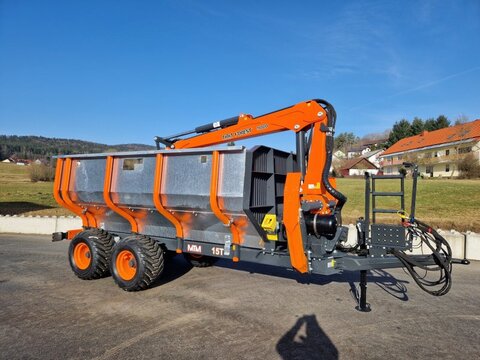 MTM 15T 15to Rückewagen 9,8m Kran Druckluft Astwanne