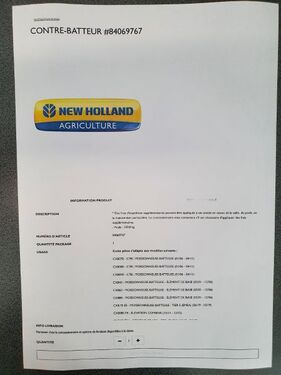 New Holland Maïsdreschkorb für NH 6 Schüttler CX 8.90/8080/8