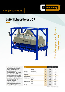 JK Machinery Luft-Sieb-Sortierer JCR