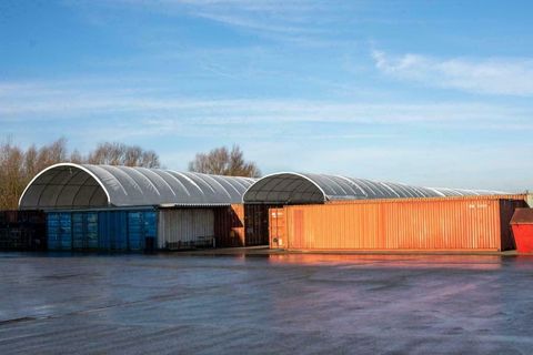Toolport Container Überdachung 6x6m Zelthalle Lagerzelt
