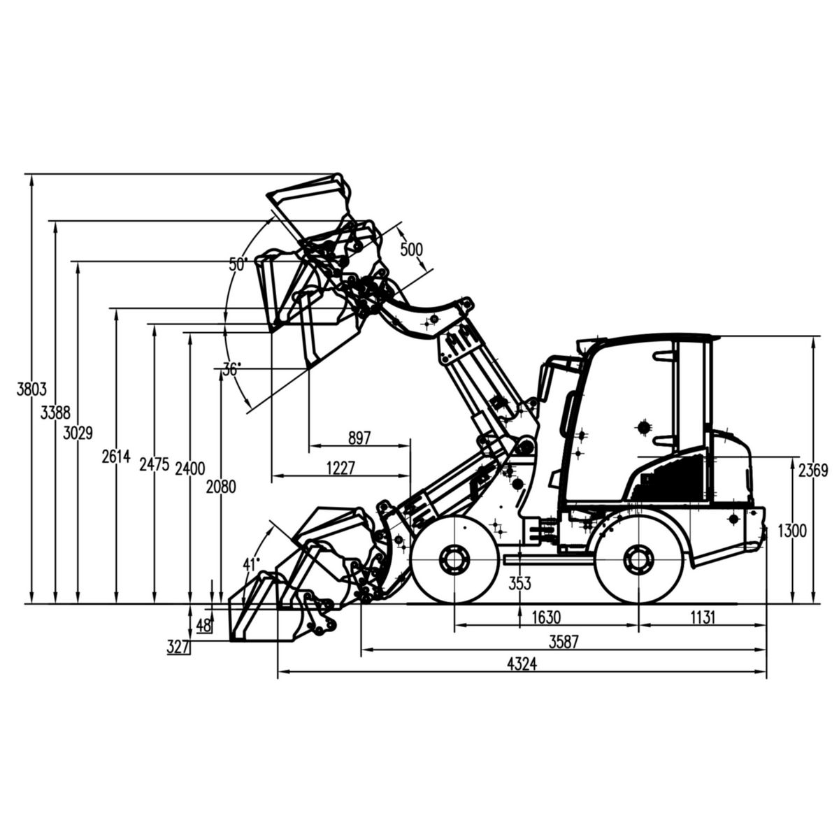 Diesel Hoflader 2.7 T - Teleskoplader 1500 kg Hu 3