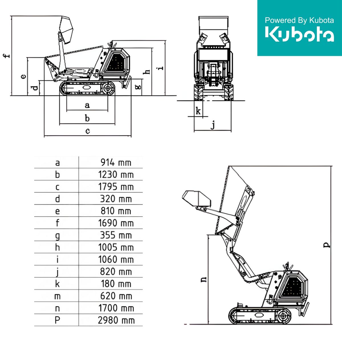 Mini Dumper XN800 Profiline mit Raupenantrieb -  2