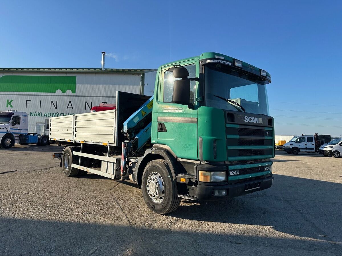 Scania 124 R 400 threesided kipper 11m3 CRANE, vin 943 1