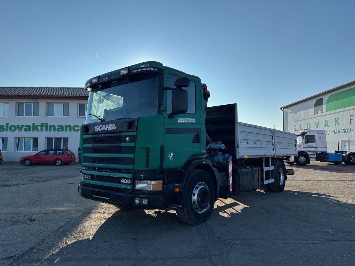 Scania 124 R 400 threesided kipper 11m3 CRANE, vin 943 2