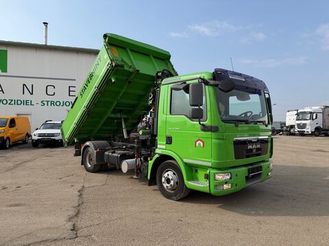 MAN TGL 12.220 threesided kipper with crane E5 530
