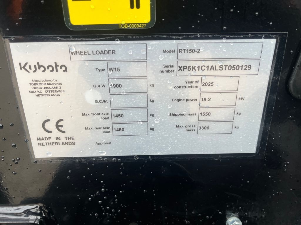 RT150-2 DEMO maskine med kun 38timer. SOM NY 2