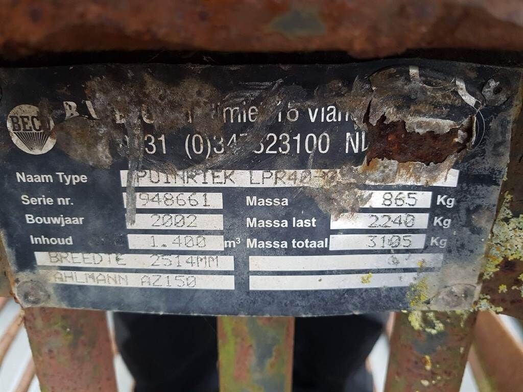 AZ150-Beco LPR40-2,51 mtr-Skeleton bucket 3