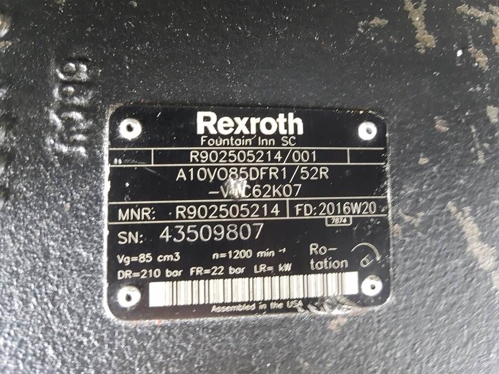 A10VO85DFR1/52R - Load sensing pump 3