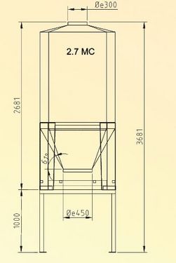 Sonstige Polyestersilo Kleinsilo GFK 2 m³