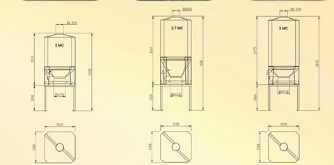 Sonstige Polyestersilo Kleinsilo GFK 2 m³