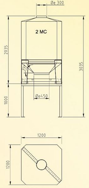 Polyestersilo Kleinsilo GFK 2 m³ 2