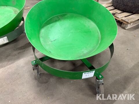 Rullvagn för oljefat med uppsamlingskärl 2st 2