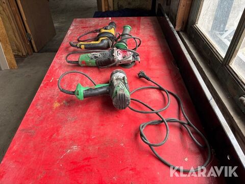 Slagborrmaskin, mutterknack samt vinkelslip Dewa 3