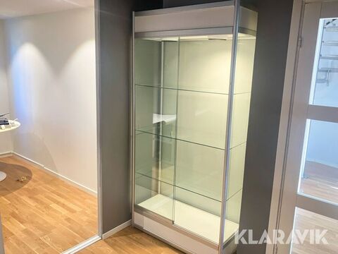 Sonstige Vitrinskåp/bokhylla i glas med integrerad belysn