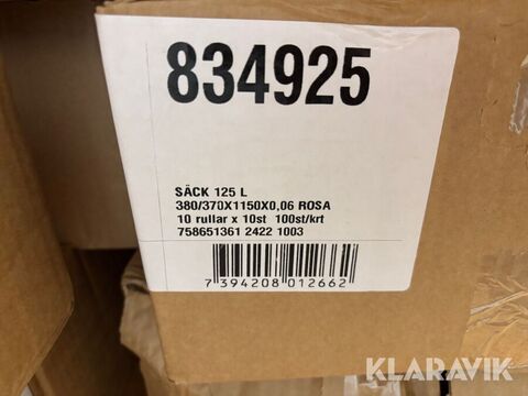 Parti med säckar 125l 2