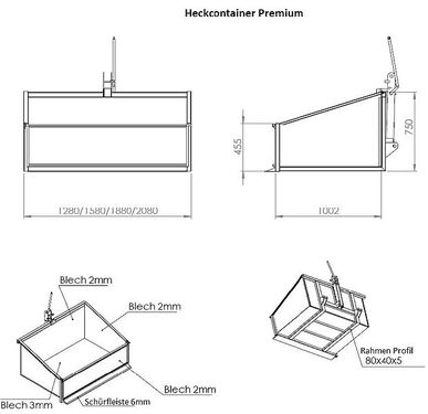 Heckcontainer Premium HCP 2,00m 2