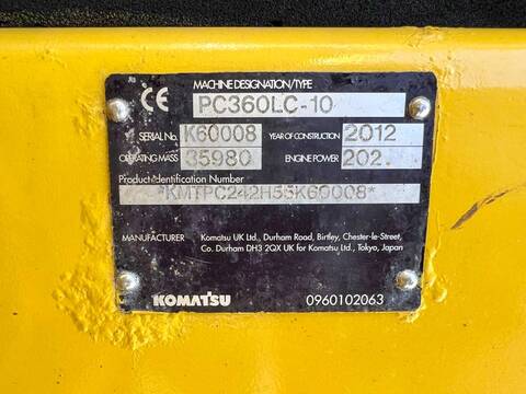 Komatsu PC360LC-10 - Excellent Working Condition