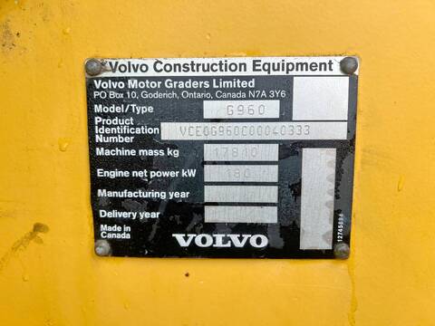 Volvo G960 Excellent Working Condition