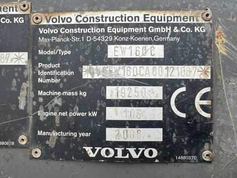Volvo EW160C - German Machine / CE + EPA