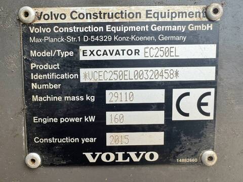 Volvo EC250EL Excellent Working Condition / CE