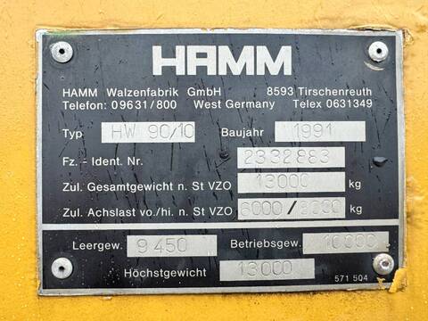 Hamm HW90/10 Good Working Condition