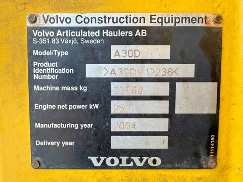 Volvo A30D - Dutch Machine / 9227 Hours