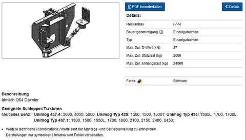 Mercedes Hecktraverse Schlussquerträger U425 U437 U1500 U 2