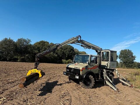 Mercedes U1200 427/10 Bagger Kran Holzgreifer Perzl HVZ11 3