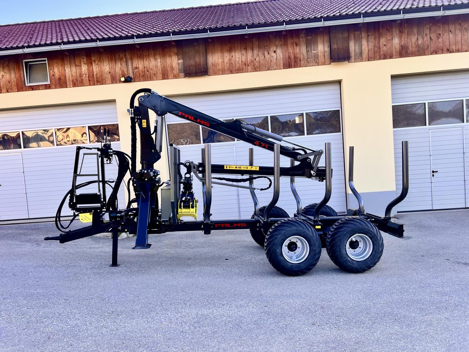 Palms Forstanhänger-Rückwagen H8SX mit Kran K4.71 2