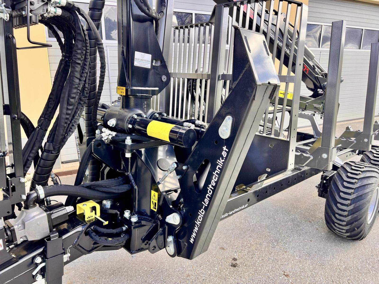 Palms Forstanhänger-Rückewagen H8D mit Kran K4.71 3