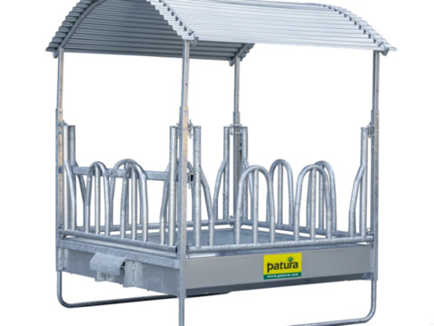 Patura Profi-Viereckraufe, mit Palisadenfressgitter