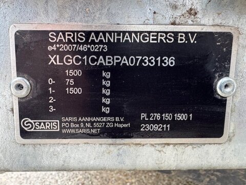Saris Anhänger 1,5 to. 3