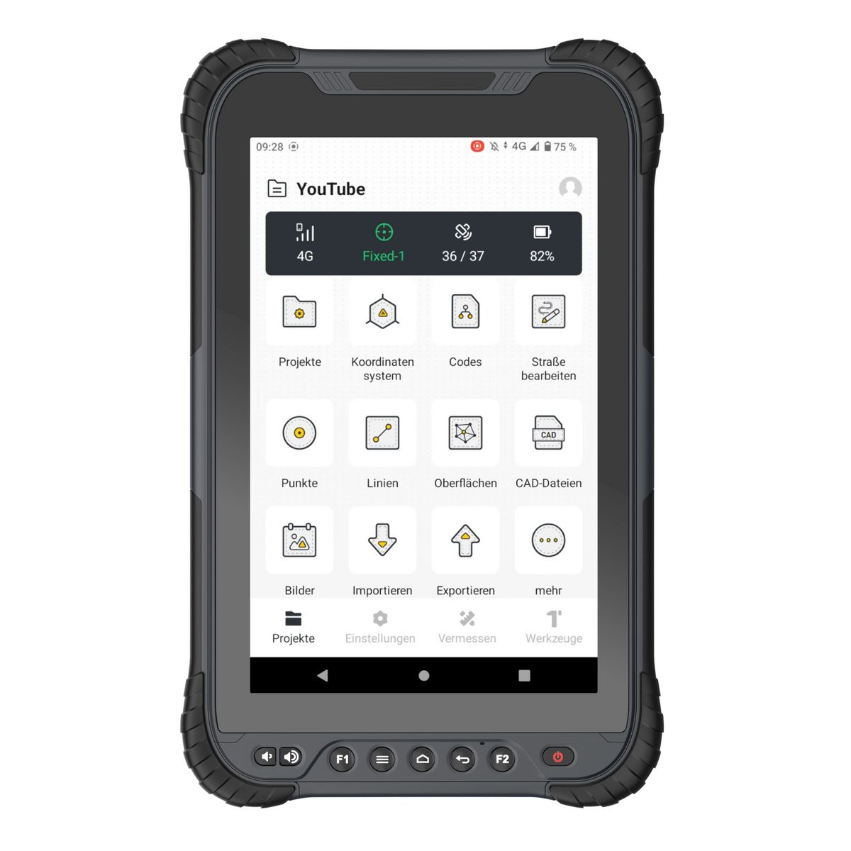FJDynamics RTK Messstab Trion V1T mit UA80 Tablet 3