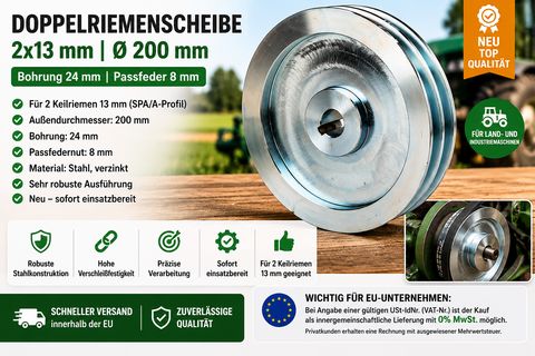 Sonstige **Doppelriemenscheibe 2x13 mm Ø 200 mm 