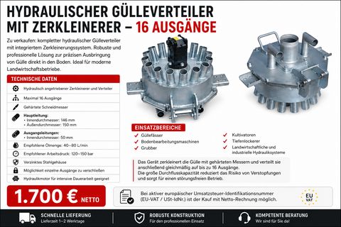Sonstige Hydraulischer Gülleverteiler mit Zerkleinerer