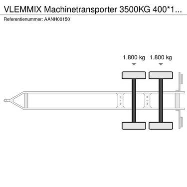 Sonstige Vlemmix Machinetransporter 3500KG 400*180 2X AS 