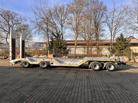 Möslein T 4 VB H1 R neuer 4 Achs Tieflader + Radmulden