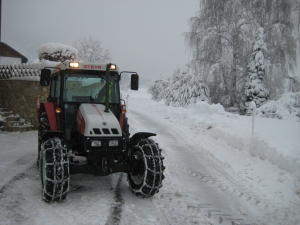 Beim Schneeräumen mit meinem Steyr 958a