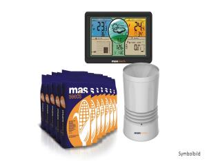 12 Pkg. Maissaatgut MAS 220.V + Wetterstation mit Funkregenmesser
