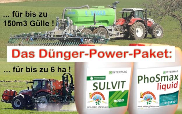 Dünger-Powerpaket: 20 l PHOSMAXliquid + 20 l PLONVIT Sulfit