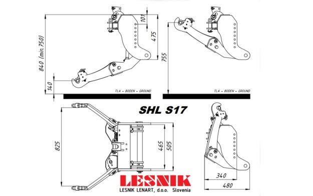 Lesnik Fronthydraulik SHL S17 mit 1,7 t Hubkraft