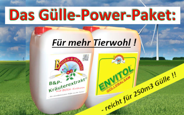 Gülle-Powerpaket: 25 l EnvitolGüllebalsam + 25 l B&P Kräuterextrakt
