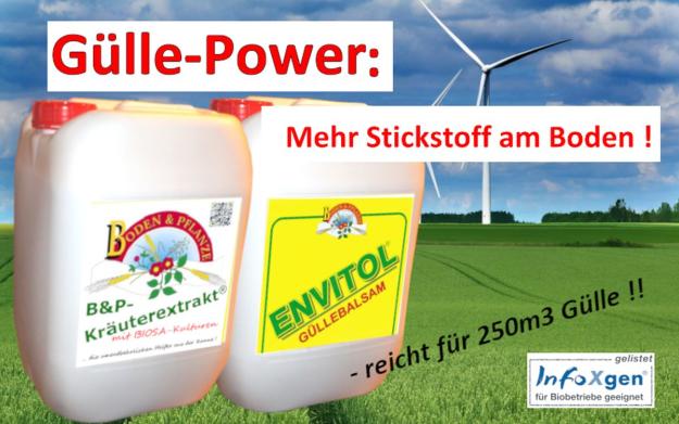 Gülle-Powerpaket: 25 l B&P-Kräuterextrakt® + 25 l Envitol Güllebalsam