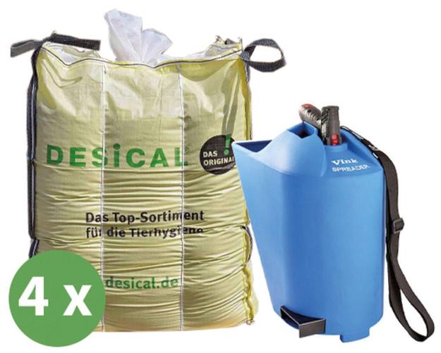 4 Big Bag (á 1.000 kg) DESICAL® Plus Hygienepulver inkl. gratis Kalkstreuer