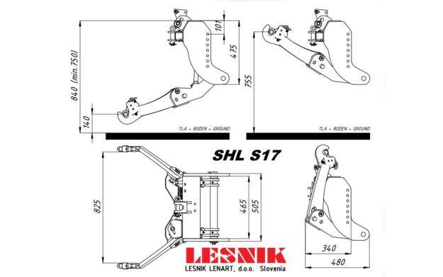 Lesnik Fronthydraulik SHL S17 mit 1,7 t Hubkraft