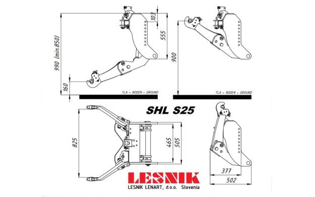 Lesnik Fronthydraulik SHL S25 mit 2,5 t Hubkraft